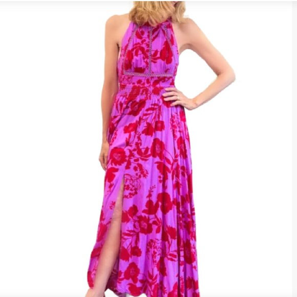 NEW! Anthropologie Abel the Label Floral Cut out Back Tie Maxi Dress, Size S - Picture 9 of 16